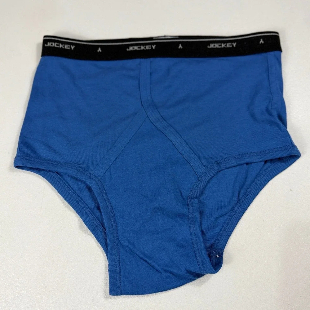 Jockey Mens Classic Brief 3 Pack Blue Cotton Y-Front Fly Underwear Size 36 NWOT